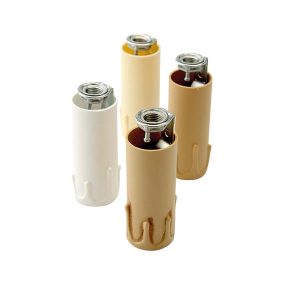 Portalampade a candela in materiale termoplastico con niples – E14