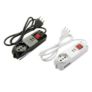 Multipresa 3 posti con 2 USB e interruttore
