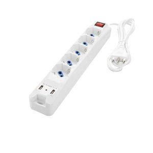 Multipresa 5 posti con interruttore e 2 USB