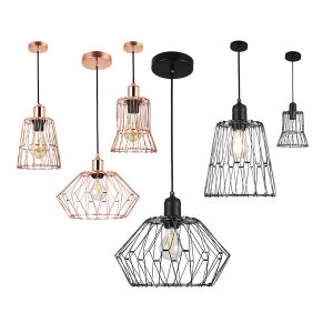 Pendel Revolution in metallo completo di gabbia- E27