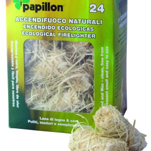 Papillon accendifuoco naturali lana di legno e cera 32 pezzi