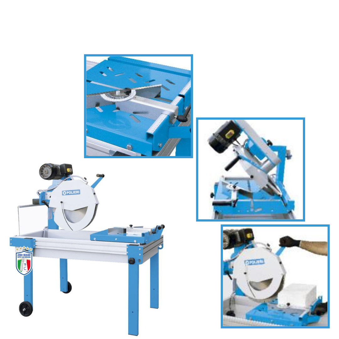 Segatrice Riga 500 Polieri -monofase- ad acqua per mattoni con piano scorrevole - immagine 2