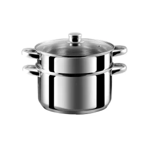 AETERNUM vaporiera la divina in acciaio inox con coperchio cm.22 adatta per qualsiasi piano cottura , anche induzione