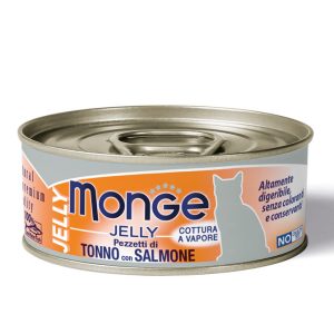 Monge jelly 80g Pezzetti di Tonno con Salmone – Adult