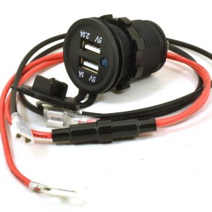 PRESA USB DOPPIA 3.1AMP  12/24V DA PANNELLO CABLATA