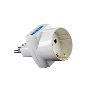 Adattatore spina 2p + T 10A / presa schuko + 2 prese