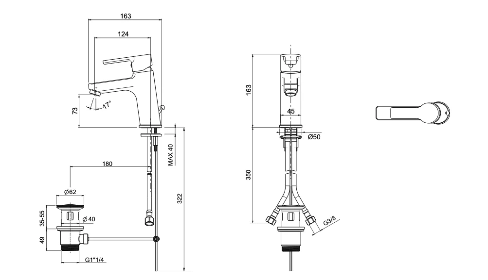 Miscelatore Lavabo Serie Stile Con Piletta 11/4″ – OIOLI RUBINETTERIE - immagine 3
