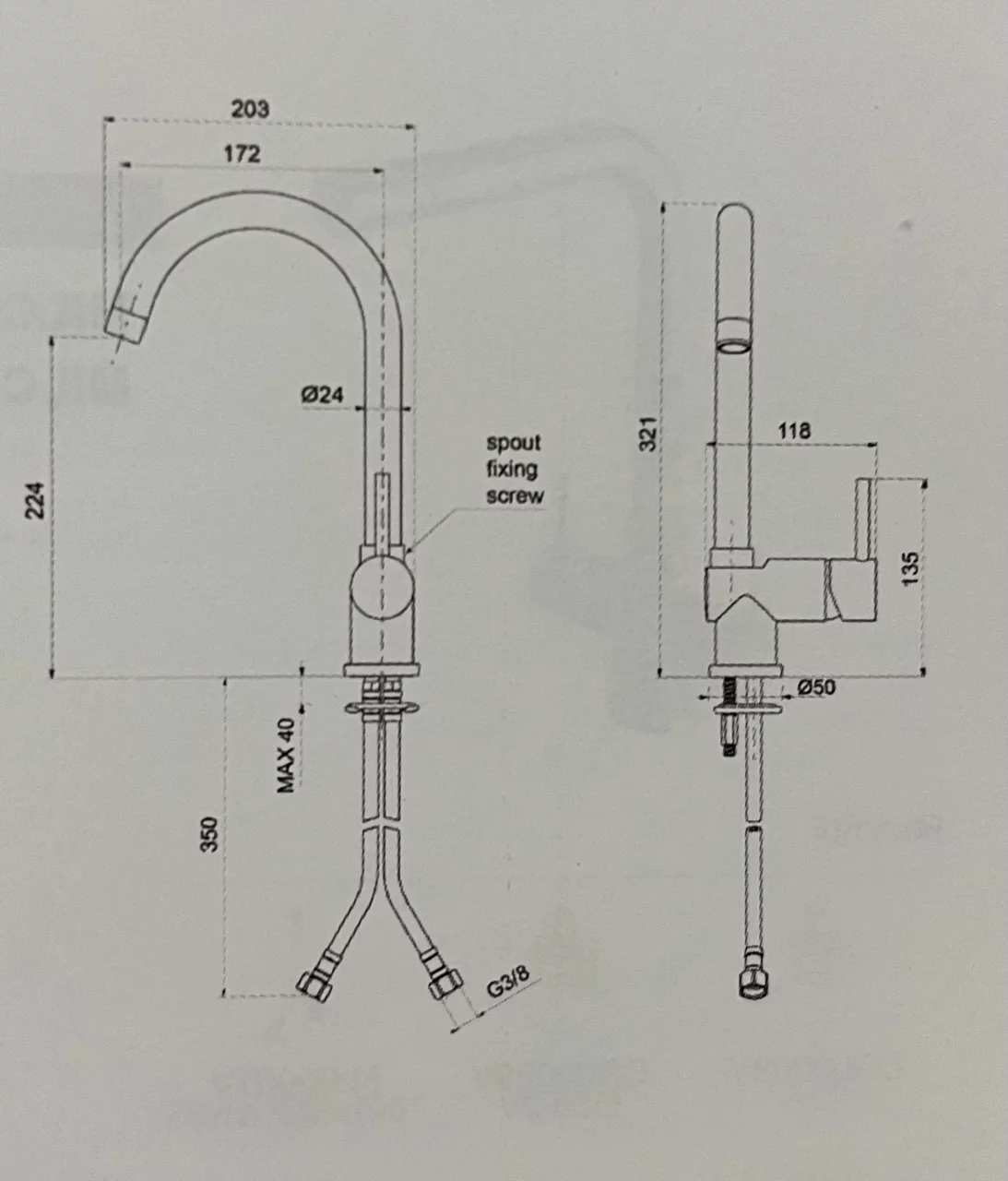 Miscelatore Lavello Cucina Serie Micro Bocca Alta Canna a Ponte – OIOLI RUBINETTERIE - immagine 2
